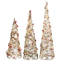 Kaemingk LED Rattan Decorated Cones